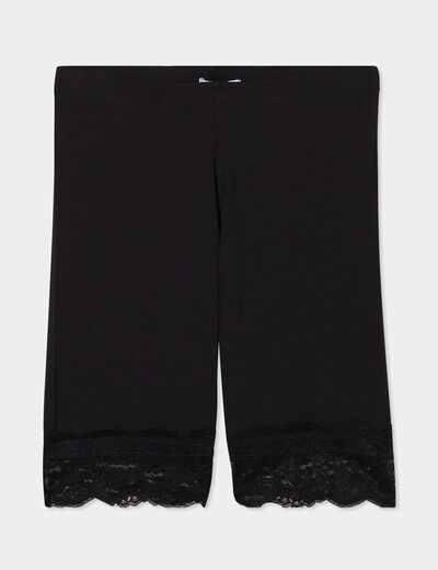 Legging corsaire à dentelle noir femme