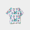 T-shirt noué manches courtes Stitch blanc fille