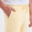 Short de jogging en molleton jaune clair homme