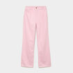 Jean droit taille haute coton rose clair femme