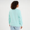 Sweat molleton col rond manches longues bleu turquoise femme