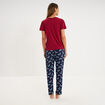 Ensemble pyjama pantalon t-shirt Stitch bordeaux femme