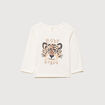 T-shirt manches longues col rond coton blanc b&eacute;b&eacute; fille