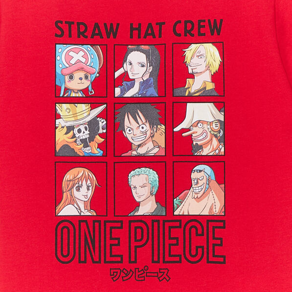 t shirt manches courtes one piece rouge garcon T-shirt manches courtes One Piece rouge garçon