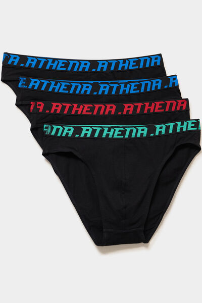 Lot 4 slips coton stretch noir homme
