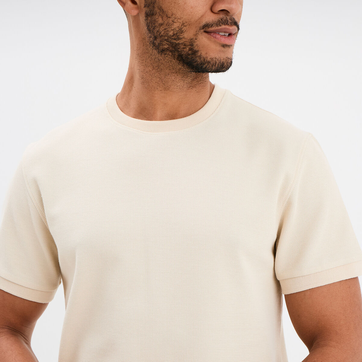 T-shirt manches courtes ecru homme
