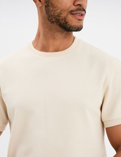 T-shirt manches courtes ecru homme