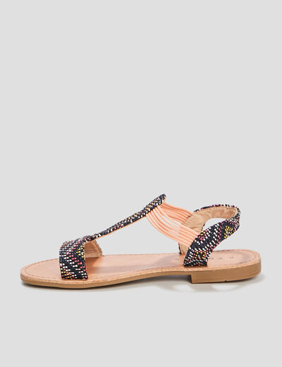 Sandales plates noir fille