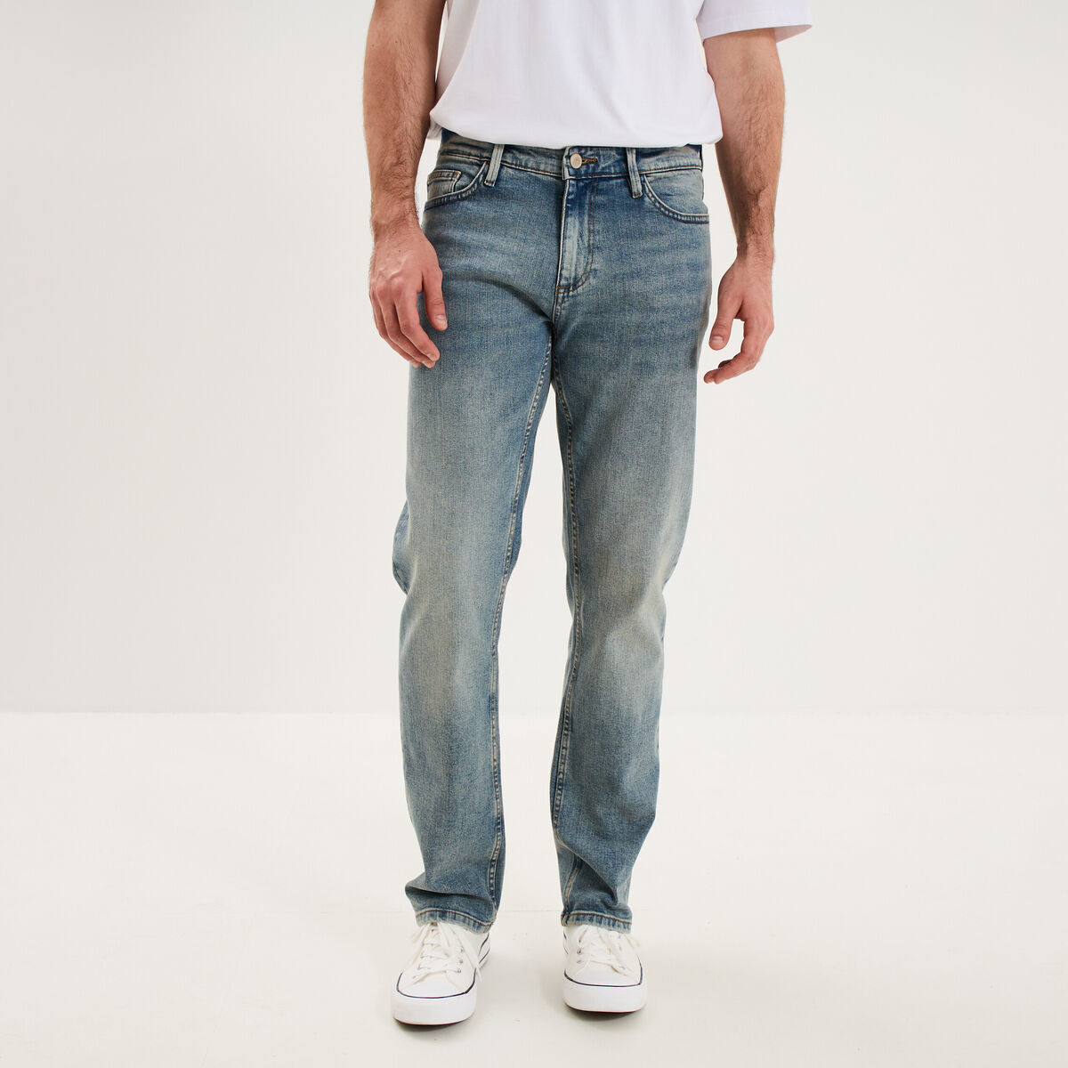 Jeans regular 5 poches denim double stone homme