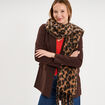&Eacute;charpe &agrave; franges marron femme