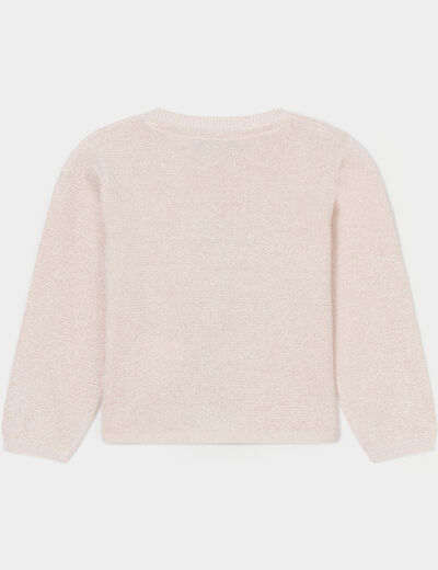 Gilet fils métallisés Creeks rose clair bébé fille