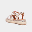 Sandales en cuir semelles corde jaune or femme