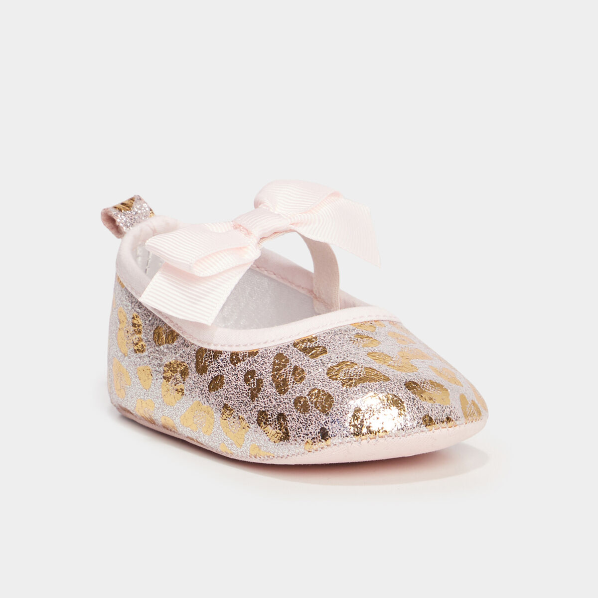 Bottons ballerines avec bride &eacute;lastiqu&eacute;e jaune or b&eacute;b&eacute; fille