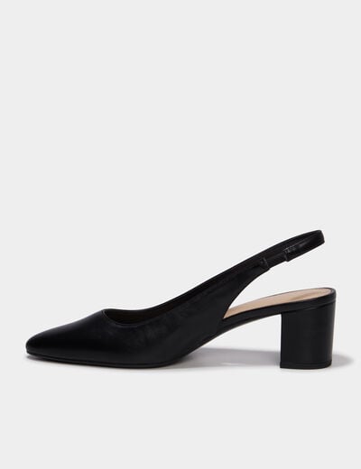 Escarpins slingback &agrave; talons noir femme
