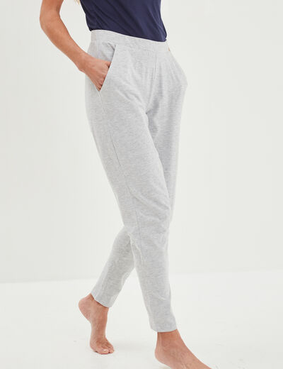 Pantalon de pyjama ajusté gris clair femme