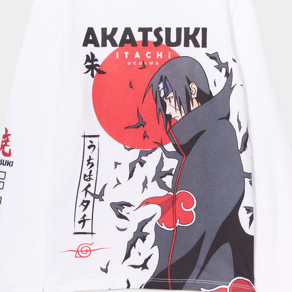 T-shirt Akatsuki Itachi coton Naruto blanc garçon