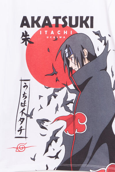 T-shirt Akatsuki Itachi coton Naruto blanc garçon