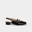 Ballerine slingback double bride boucles noir femme