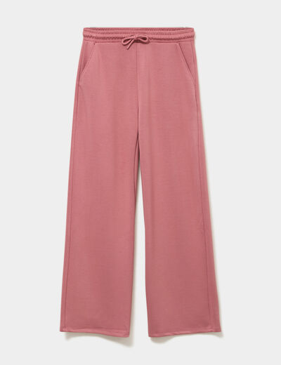 Pantalon de jogging large &eacute;lastiqu&eacute; vieux rose femme
