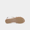Sandales plates en cuir blanc femme