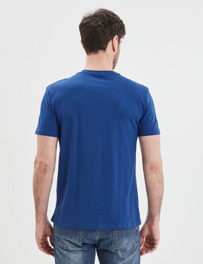 T-shirt en coton manches courtes bleu electrique homme