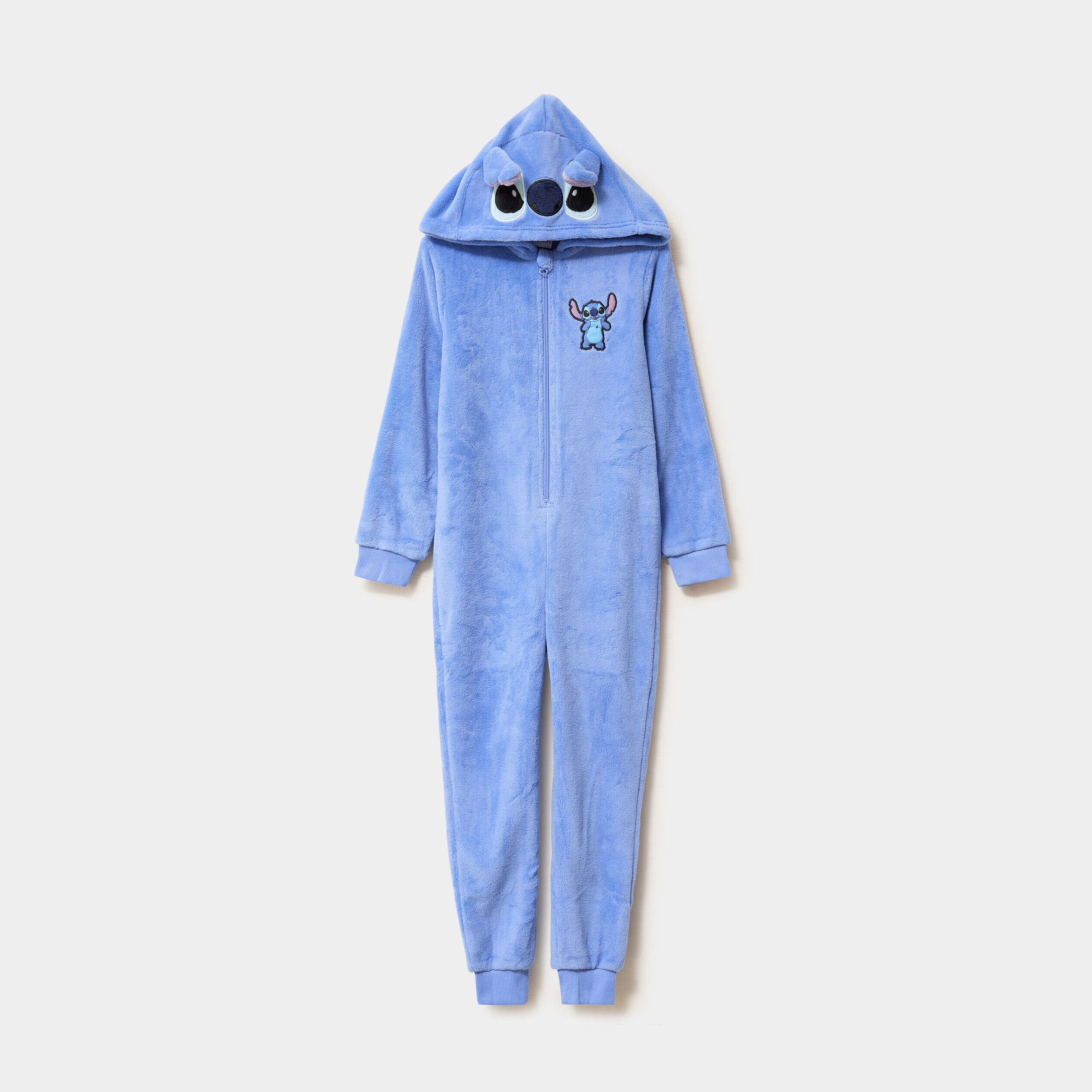 Combinaison pyjama effet velours Stitch bleu fille