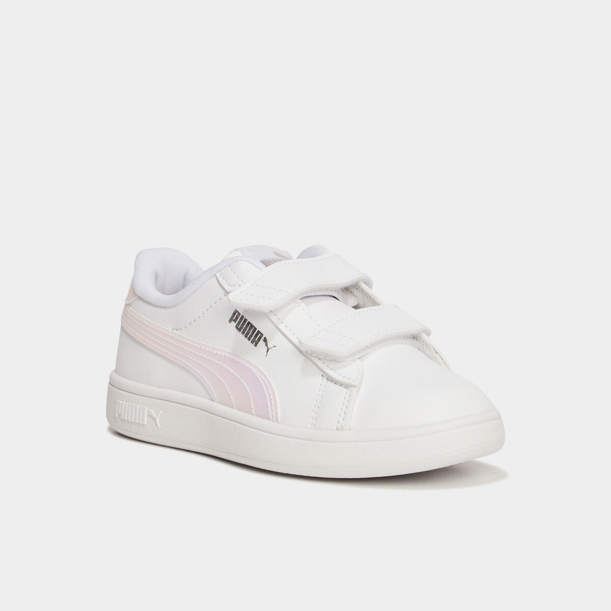 Tennis basses à scratchs Puma blanc fille