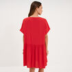 Robe courte fluide manches courtes rouge femme