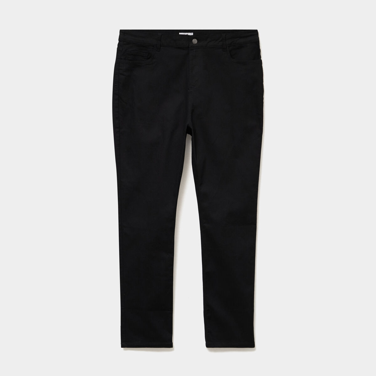 Pantalon droit taille haute extensible noir femme grande taille