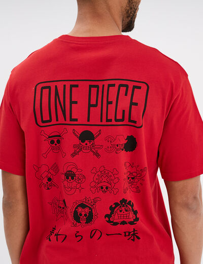T-shirt manches courtes coton One Piece rouge homme