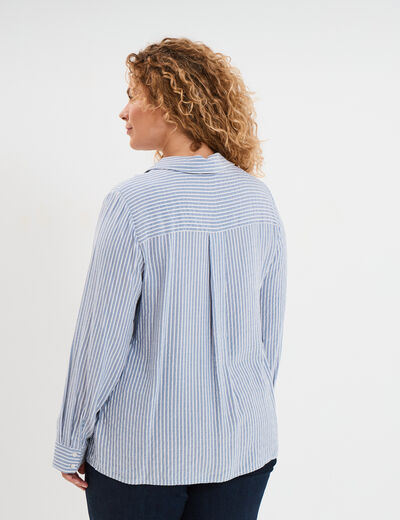 Chemise manches longues bleu marine femme grande taille