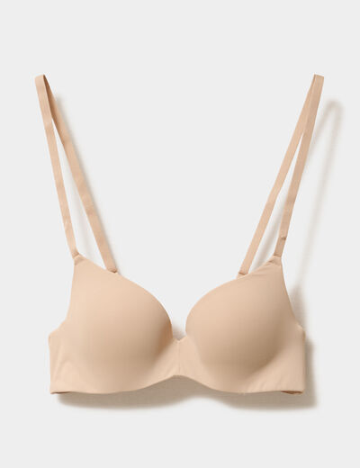 Soutien-gorge push-up microfibre beige femme
