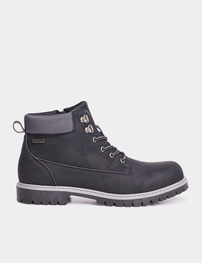 Boots crantées zippées Trappeur noir garçon