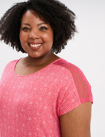 Chemise de nuit manches courtes rouge femme grande taille