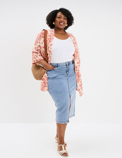 Débardeur ajusté sans manches coton blanc femme grande taille