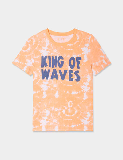 T-shirt manches courtes coton orange clair garçon