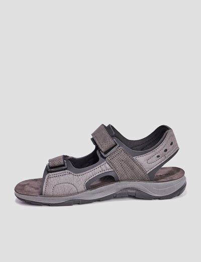 Sandales à scratchs gris foncé homme