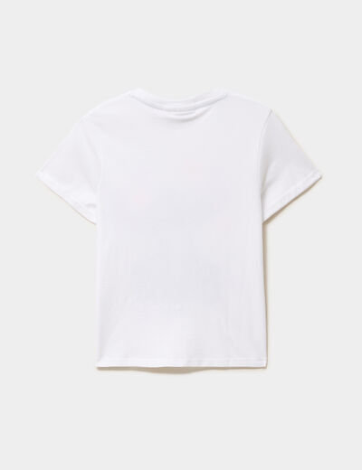 T-shirt en coton manches courtes Stitch blanc fille