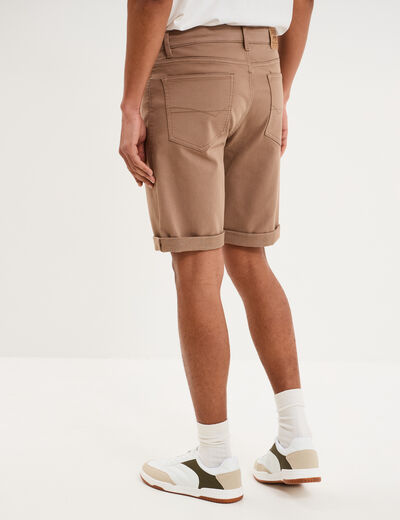 Bermuda en jean straight 5 poches marron homme