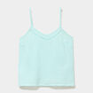 Haut de pyjama d&eacute;bardeur gaze de coton bleu clair femme