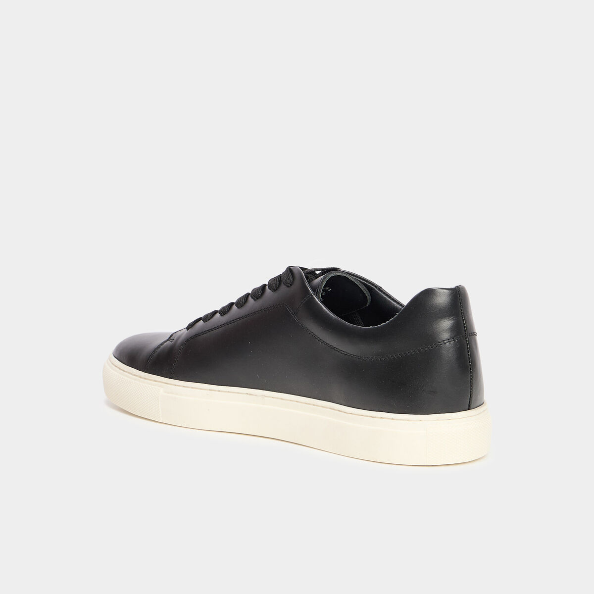 Tennis basses en cuir noir homme