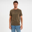 T-shirt col tunisien manches courtes vert kaki homme