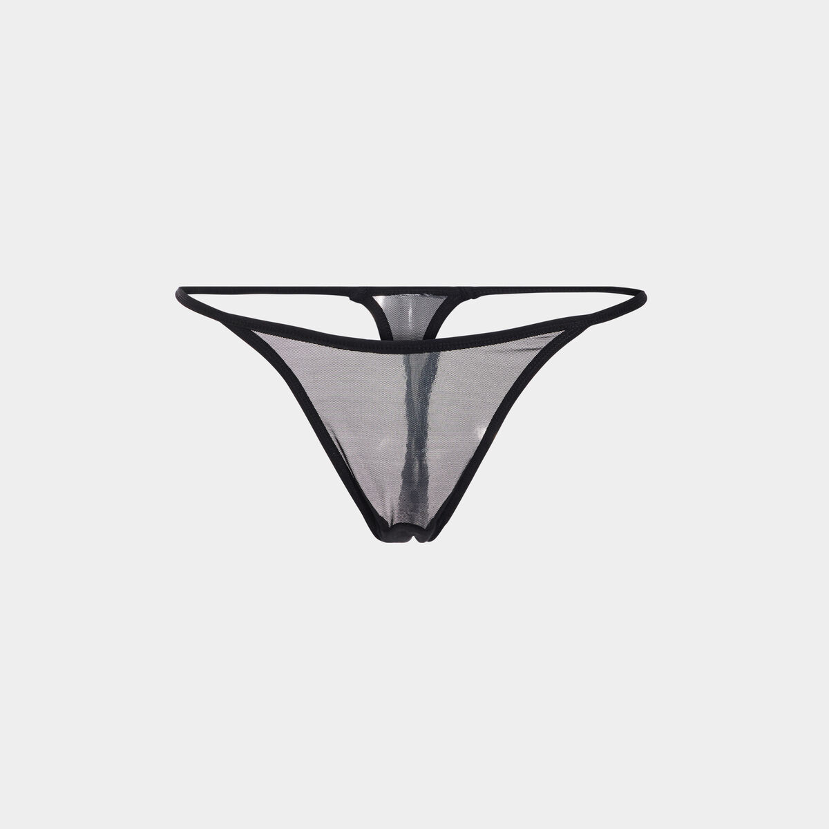 String en mesh noir femme