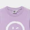 T-shirt col rond coton Smiley World mauve fille