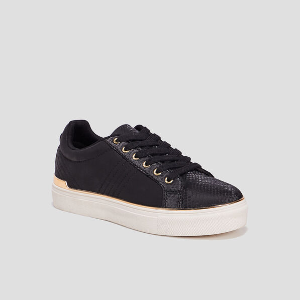 Tennis à lacets Mosquitos noir femme