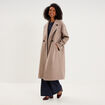 Manteau oversize double boutons long beige femme