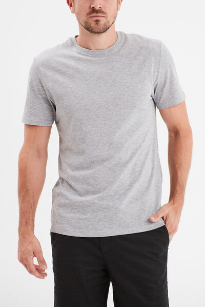 T-shirt en coton manches courtes gris homme