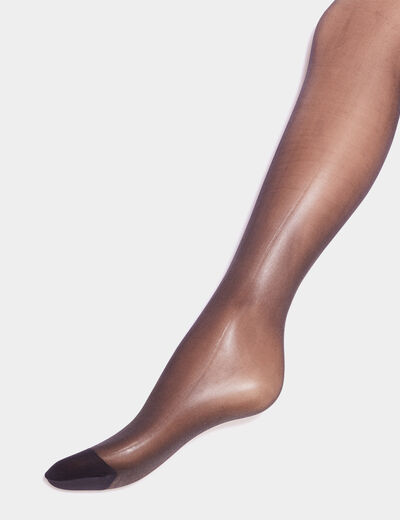Lot 2 paires collants 20D noir femme grande taille