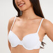 Soutien-gorge corbeille padd&eacute; microfibre blanc femme