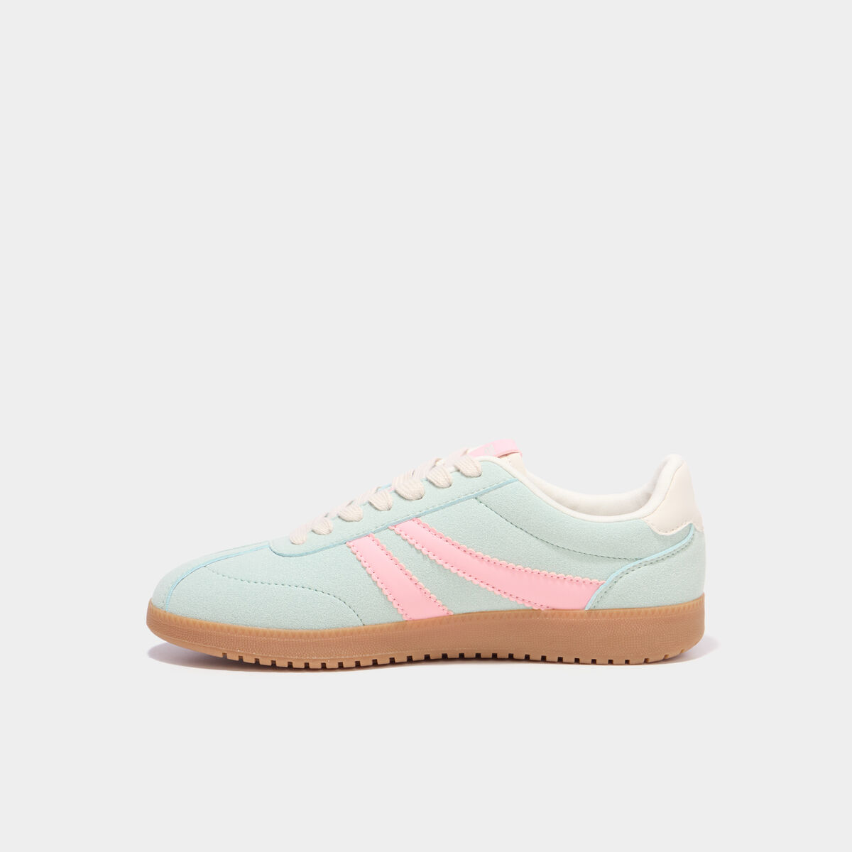 Tennis basses &agrave; lacets vert femme